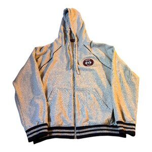 GUCCI Felted cotton zipped jacket with patch